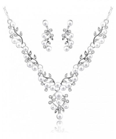 Alloy Crystal Wedding Jewelry Sets for Brides Rhinestone Necklace and Drop Earrings Platinum Plated Y644 Y644-CA152 $7.27 Jew...