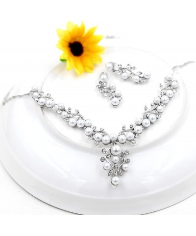 Alloy Crystal Wedding Jewelry Sets for Brides Rhinestone Necklace and Drop Earrings Platinum Plated Y644 Y644-CA152 $7.27 Jew...