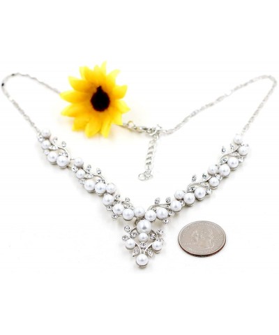 Alloy Crystal Wedding Jewelry Sets for Brides Rhinestone Necklace and Drop Earrings Platinum Plated Y644 Y644-CA152 $7.27 Jew...