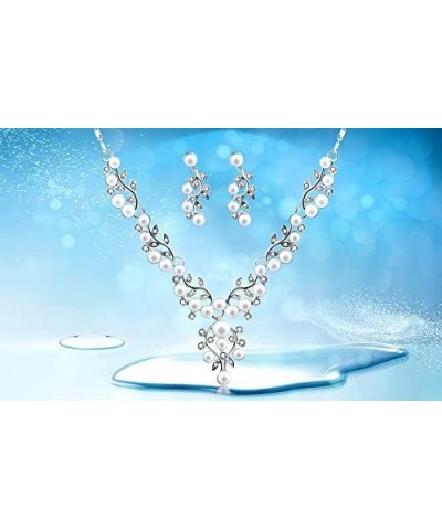 Alloy Crystal Wedding Jewelry Sets for Brides Rhinestone Necklace and Drop Earrings Platinum Plated Y644 Y644-CA152 $7.27 Jew...