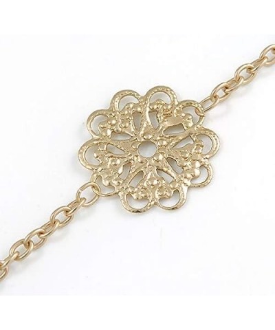 Long Gold Chain with Filigree Flower Motif Necklace - 106cm L $13.54 Necklaces