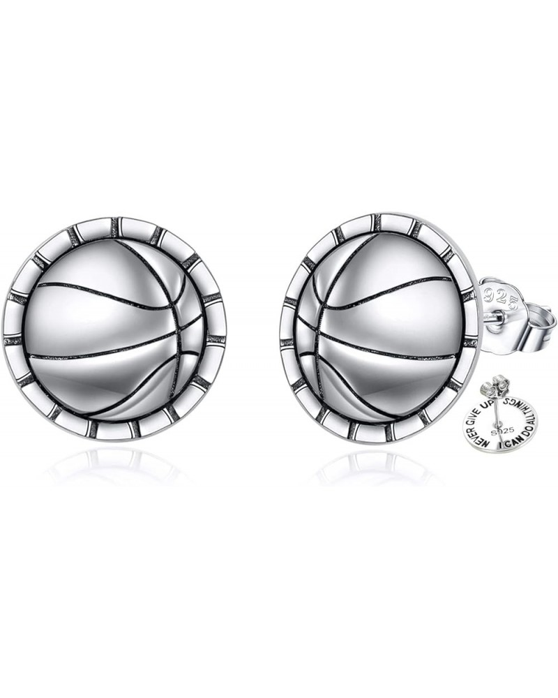 Sport and Music Earrings Sterling Silver Sport Lover Music Lover Jewelry Gifts for Women Girls Men Boys Basketball $20.51 Ear...