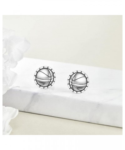 Sport and Music Earrings Sterling Silver Sport Lover Music Lover Jewelry Gifts for Women Girls Men Boys Basketball $20.51 Ear...