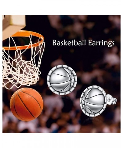 Sport and Music Earrings Sterling Silver Sport Lover Music Lover Jewelry Gifts for Women Girls Men Boys Basketball $20.51 Ear...