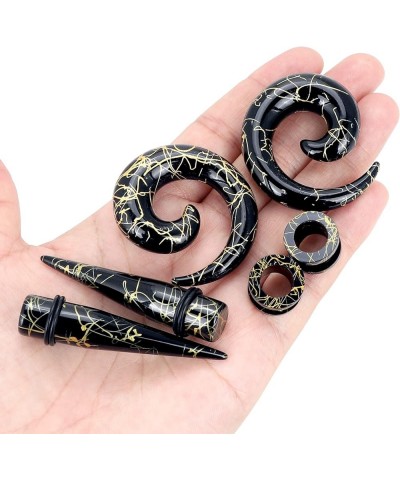 Acrylic Ear Stretching Kit Tapers Tunnels Spiral Expander Set 6pcs Ear Piercing Starter Gauges 8g-1/2 inch black, 6g(4mm) $8....