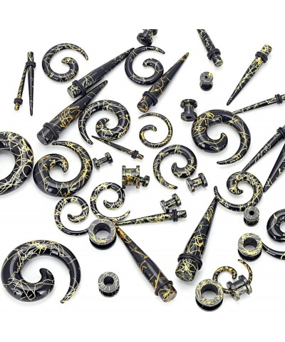 Acrylic Ear Stretching Kit Tapers Tunnels Spiral Expander Set 6pcs Ear Piercing Starter Gauges 8g-1/2 inch black, 6g(4mm) $8....