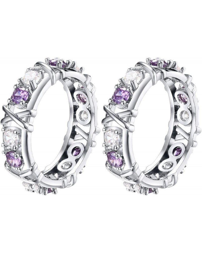 Magnetology Moissanite Diamond Ring 12 Purple 2PCS $8.54 Rings