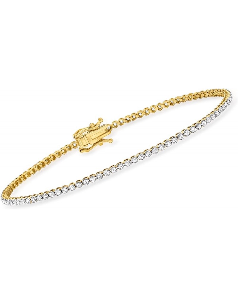 14kt Gold Diamond Tennis Bracelets H-I Color I2 Clarity 2.00 ct. t.w. in Yellow Gold 8.0 Inches $546.00 Bracelets