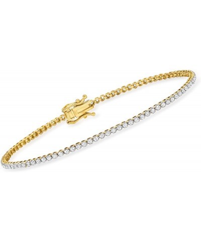 14kt Gold Diamond Tennis Bracelets H-I Color I2 Clarity 2.00 ct. t.w. in Yellow Gold 8.0 Inches $546.00 Bracelets