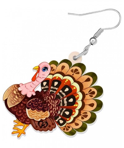 Acrylic Fall Thanksgiving Gifts Cute Turkey Earrings Dangle Pumpkin Jewelry Farm Animals Accessories for Women Girls Turkey W...