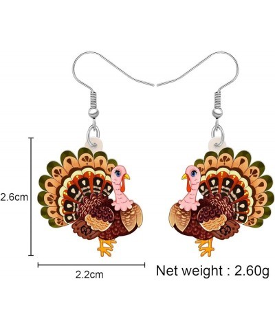 Acrylic Fall Thanksgiving Gifts Cute Turkey Earrings Dangle Pumpkin Jewelry Farm Animals Accessories for Women Girls Turkey W...