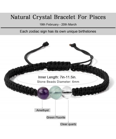 Zodiac Bracelets for Women Healing Crystal Stone 6mm Beads Bracelet Birthday Zodiac Gifts Horoscope Spiritual Bracelet Pisces...