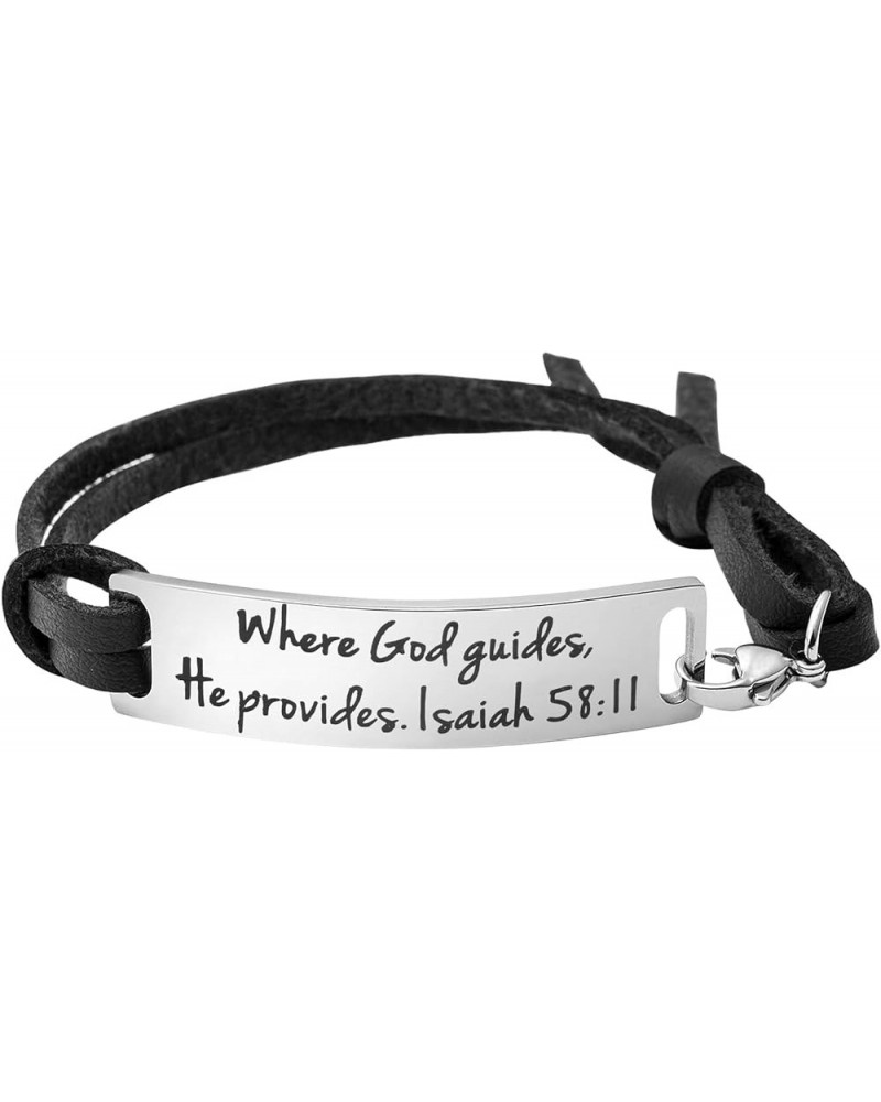 Religious Bracelets for Women Inspirational Christian Gifts for Her Christmas Personalized Scripture Birthday Leather Strap B...