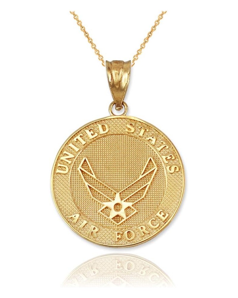 10K Yellow Gold US Air Force Medallion Pendant Necklace 22" Necklace $56.75 Necklaces