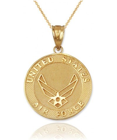 10K Yellow Gold US Air Force Medallion Pendant Necklace 22" Necklace $56.75 Necklaces