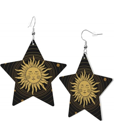 Leather Earrings for Women Girls,Lightweight Star Shape Dangle Earrings,Gift for Women Zodiac sign $6.50 Earrings