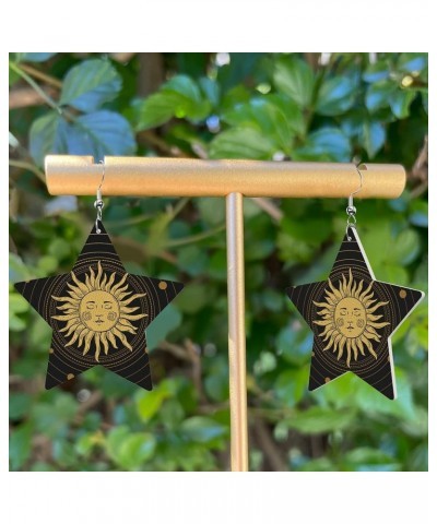 Leather Earrings for Women Girls,Lightweight Star Shape Dangle Earrings,Gift for Women Zodiac sign $6.50 Earrings