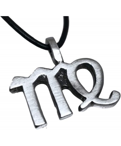 Pewter Zodiac Astrology and Astrological Birthday Pendant on Leather Necklace Virgo-The Virgin (Aug 24-Sept 23) $8.37 Necklaces