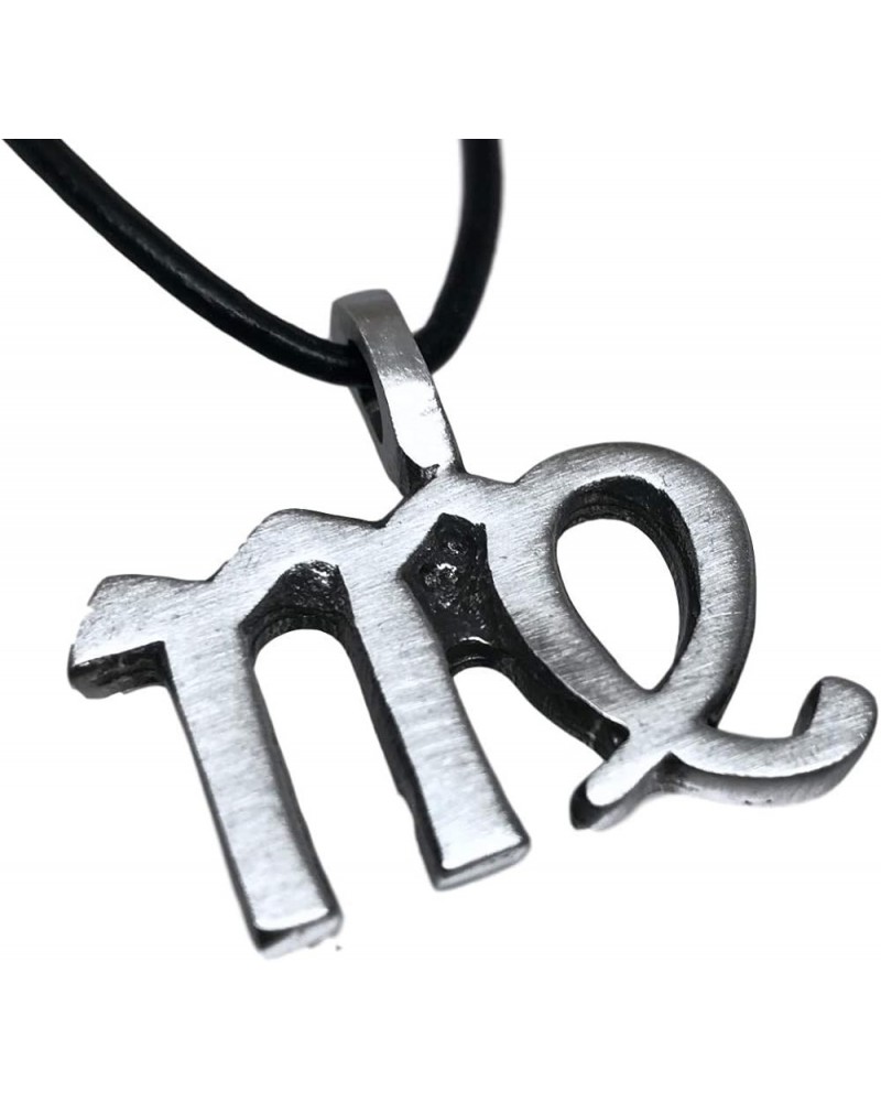 Pewter Zodiac Astrology and Astrological Birthday Pendant on Leather Necklace Virgo-The Virgin (Aug 24-Sept 23) $8.37 Necklaces