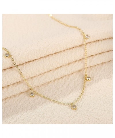 Gold Necklace for Women - 14K Gold/Silver Plated CZ Diamond Butterfly Herringbone Choker Necklace for Women Gold Layered Neck...