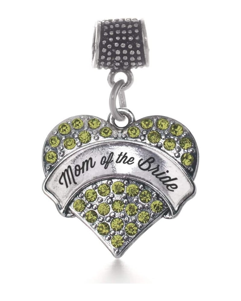 Silver Pave Heart Charm for Bracelet with Cubic Zirconia Jewelry Green Mom of the Bride $10.99 Bracelets