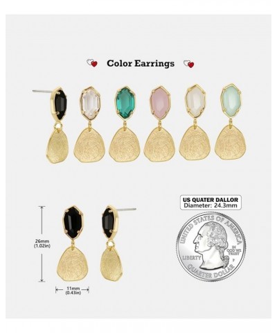 OZEL – Crystal Earrings for Women Dangle – 14K Gold Plated Lightweight Daily Fashion Earrings G3M0447_Clear $11.65 Earrings