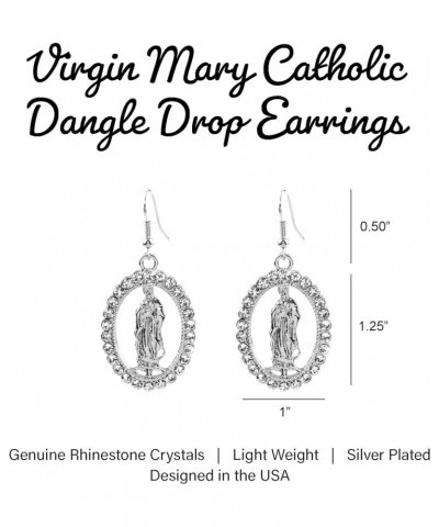 Virgin Mary Our Lady of Guadalupe Catholic Drop Dangle Earrings for Women – Religious Prayer Amulet – embellished with genuin...