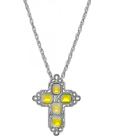 1928 Jewelry Regal Filigree Crystal Cross Pendant Necklace For Women, 30 Jonquil $35.65 Necklaces