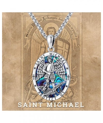 925 Sterling Silver St Michael/St Christopher/Jesus Crucifix/St Benedict/Virgin Mary Miraculous Medal Necklace for Men Women ...