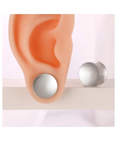 2PCS Simple Concave Ear Plugs Tunels Gauges for Stretched Ears, Hypoallergenic 316 Stainless Steel Gauges Plugs Tunnels for E...