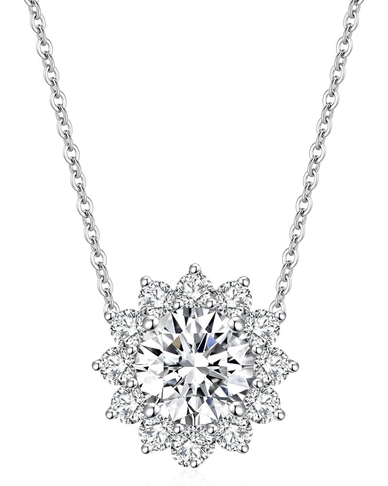 Moissanite Chocker Necklace for Women, 1-3CT D-F Color Ideal Cut 925 Sterling Silver Solitaire Diamond Necklace with Certific...