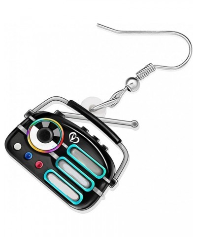 Acrylic Vintage Cassette Tape Earrings Dangle Old Camera Radio Jewelry Novelty Gifts for Women Girls Charms Accessories Radio...