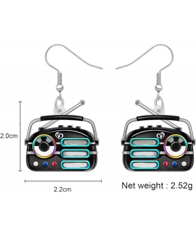 Acrylic Vintage Cassette Tape Earrings Dangle Old Camera Radio Jewelry Novelty Gifts for Women Girls Charms Accessories Radio...