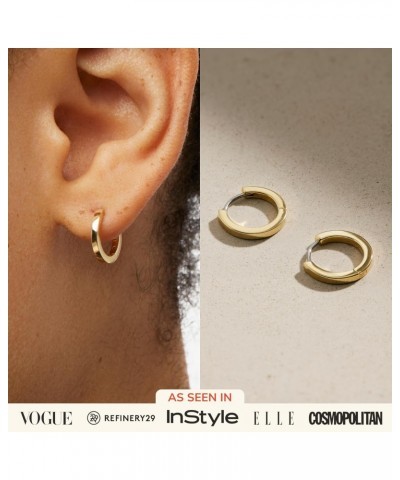 14K Gold Huggie Hoop Earrings | Versatile, Easy-To-Stack & Delicate 14K Gold Plated Hoops | Hypoallergenic, Water-Resistant &...