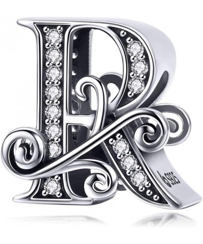 Solid 925 Sterling Silver Letter Initial A-Z Charm Pandora European Bracelet Necklace Women Girl Jewelry Gift R $10.03 Bracelets