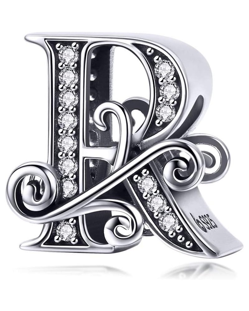 Solid 925 Sterling Silver Letter Initial A-Z Charm Pandora European Bracelet Necklace Women Girl Jewelry Gift R $10.03 Bracelets