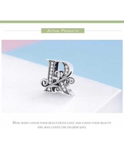 Solid 925 Sterling Silver Letter Initial A-Z Charm Pandora European Bracelet Necklace Women Girl Jewelry Gift R $10.03 Bracelets