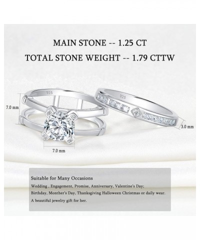 Wedding Engagement Rings Set for Women 925 Sterling Silver Round CZ Anniversary Band Promise Bridal Size 5-12 Silver $28.61 Sets