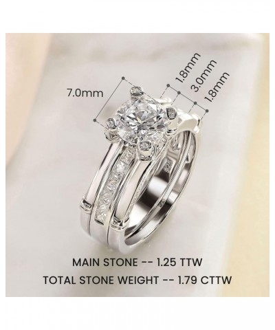 Wedding Engagement Rings Set for Women 925 Sterling Silver Round CZ Anniversary Band Promise Bridal Size 5-12 Silver $28.61 Sets