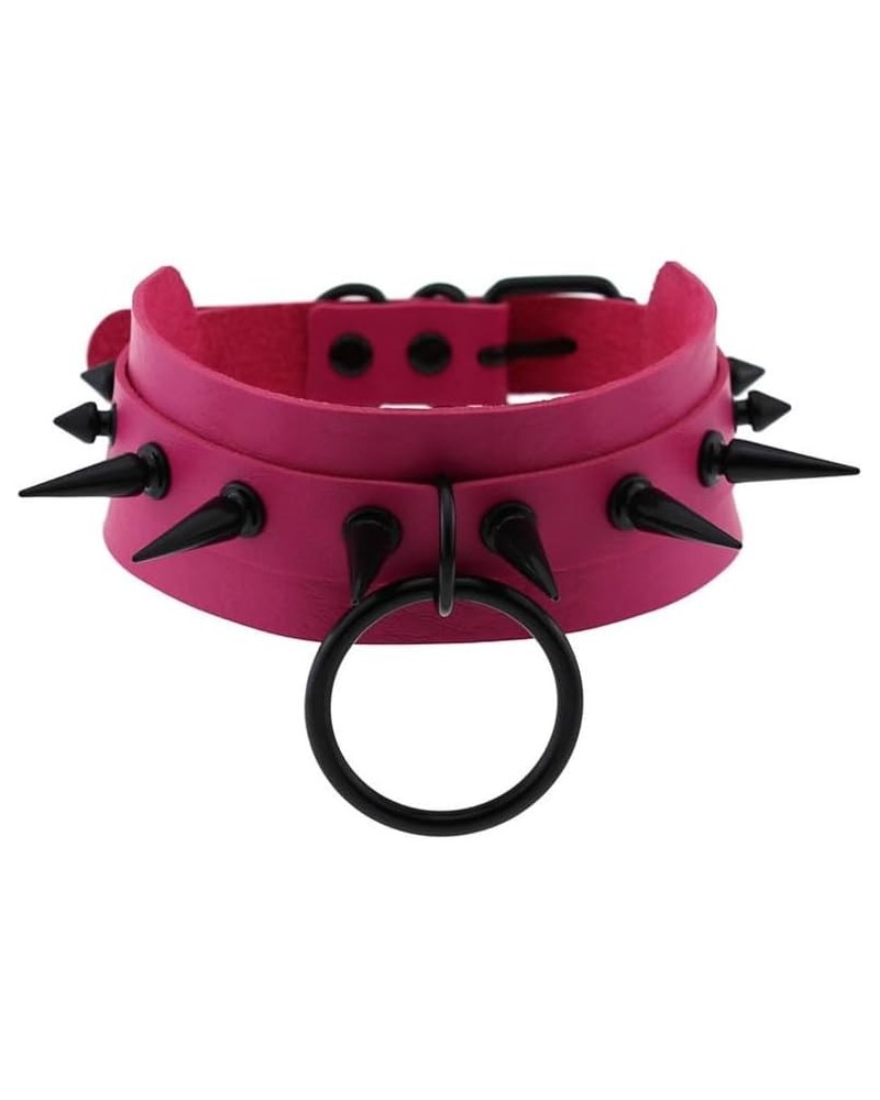 Women Rivet Punk Choker Necklace Handmade Adjustable Hip Hop Costume Cosplay Nightclub Spike Neck Collar Choker Rose $9.85 Ne...