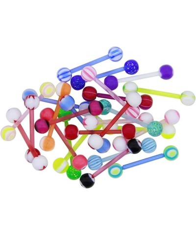 100 Pcs Tongue Rings Multi Color Flexible Nipple Ear Rings Bar Barbell Stud Jewelry Gifts Style-6 $8.25 Body Jewelry