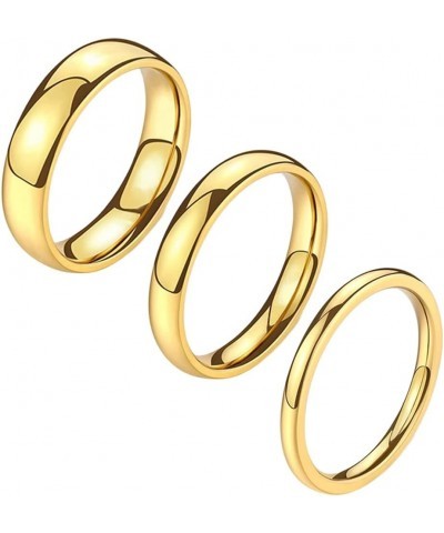 Gold Stacking Rings Set for Women - 2/4/6MM 3PCS 18K Gold Plated, High Polish, Comfort Fit Gold $9.35 Rings