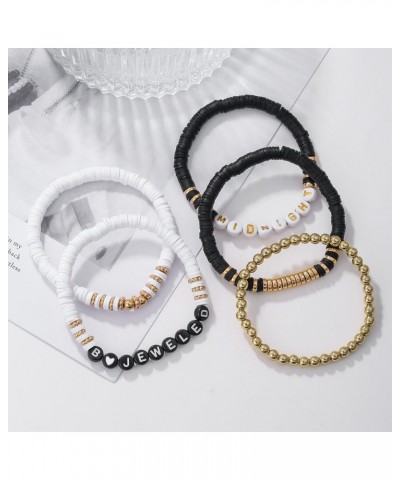 Friendship Bracelets for Women and Men Layered Beaded Bracelet for Party Gifts for Preppy Jewelry Black $5.71 Bracelets