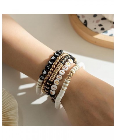 Friendship Bracelets for Women and Men Layered Beaded Bracelet for Party Gifts for Preppy Jewelry Black $5.71 Bracelets