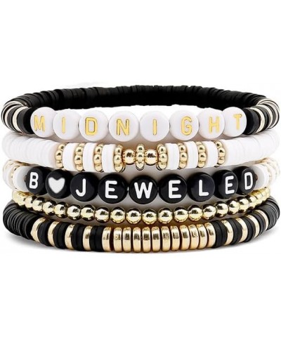 Friendship Bracelets for Women and Men Layered Beaded Bracelet for Party Gifts for Preppy Jewelry Black $5.71 Bracelets