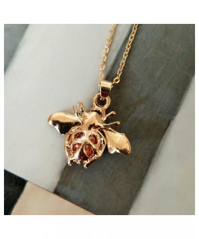 Elegent Crystal Yellow Little Bee Colored Glaze Drip Honey Bee Little Bumblebee Pendant Necklace $5.49 Necklaces