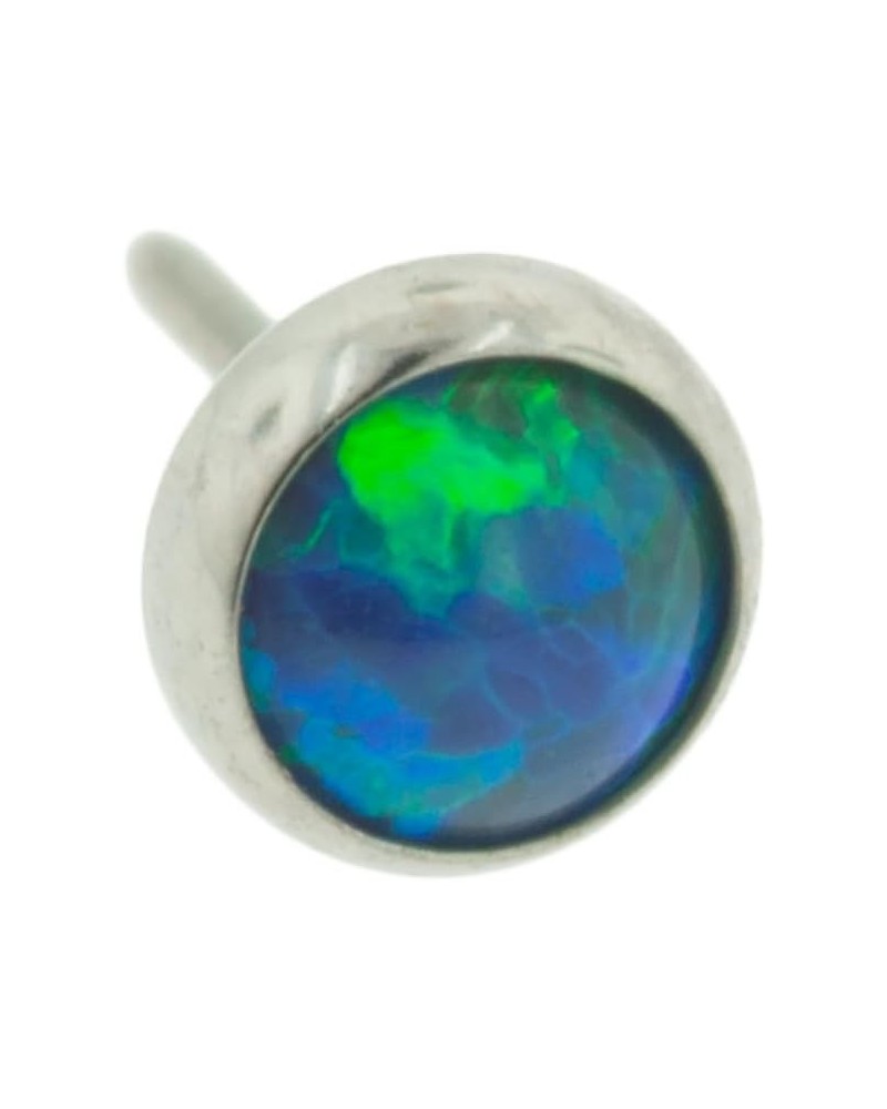 Threadless Titanium Synthetic Opal Cabochon End: 14g High Polish, Gem: 2mm, Peacock Opal Gem $10.41 Body Jewelry