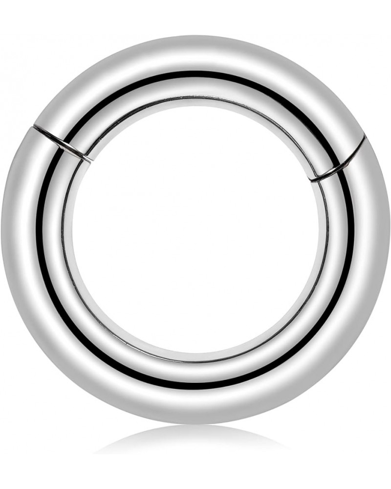 Large Gauge Hinged Hoop 6G 8G 10G 10mm 12mm 14mm 16mm - ASTM F136 Titanium Clicker for Septum, Lobe Stretching, Hypoallergeni...