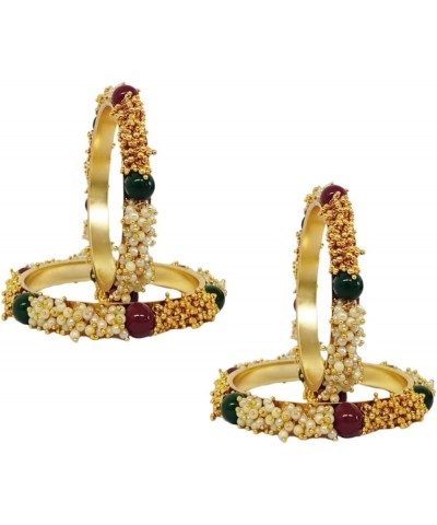 Indian Stylish Traditional Bangles Set Jewelry for Girls and Women Gold 2 (Set of 4 Pcs) 2-10 $11.26 Bracelets