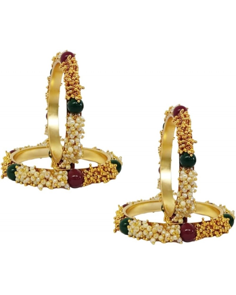 Indian Stylish Traditional Bangles Set Jewelry for Girls and Women Gold 2 (Set of 4 Pcs) 2-10 $11.26 Bracelets